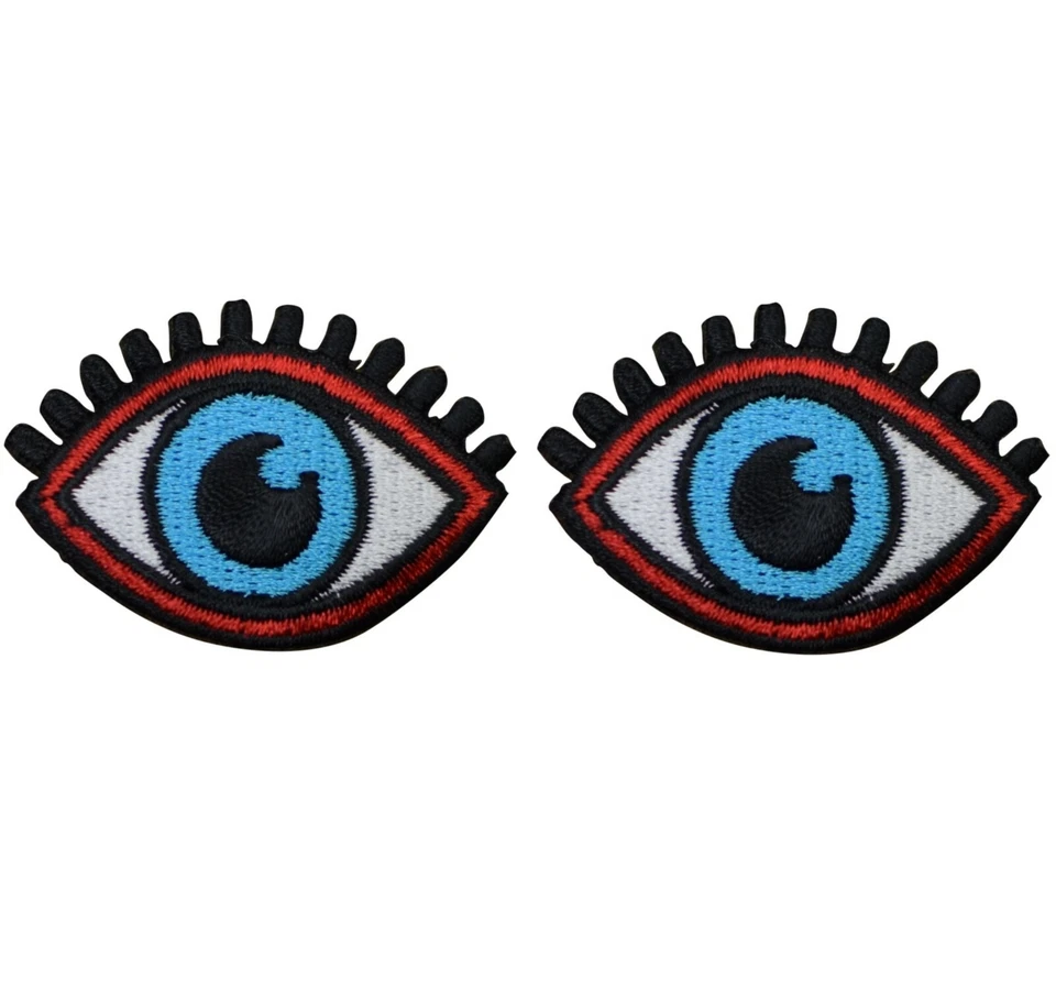 Blue Eyes Applique Patch - Eye Lashes 1-7/8" (2-Pack, Iron on) - Image 1 of 1