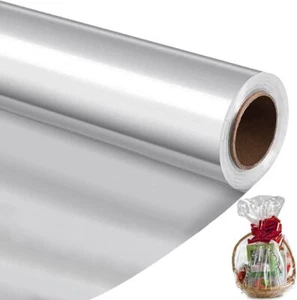 Geschenkfolie Transparent, 40cm x 300cm Geschenkpapier Cellophan Rolle - Bild 1 von 7