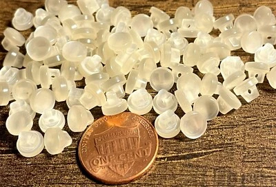 24 VERY Teeny Tiny Pearlized Cream Plastic Shank Doll Buttons 1/4" 6mm 12968 - Image 1 of 3