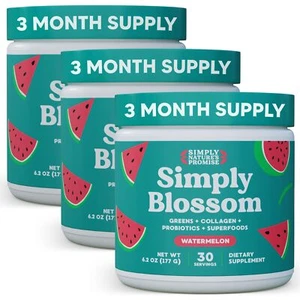 Polvo de verduras y superalimentos diarios Simply Blossom Nutrition + colágeno + probiótico... - Imagen 1 de 6