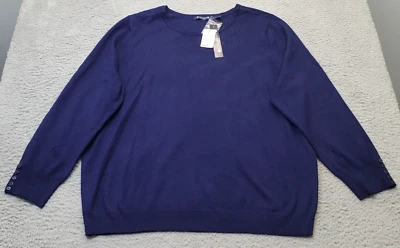 Suéter Arquitecto Mujer Talla 3X Azul Tejido Manga Larga Botón Cuello Redondo Pullover Foto 1 de 4