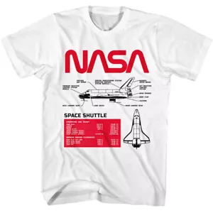 Camiseta para hombre con logotipo del transbordador espacial demesiones y especificaciones con logotipo de la NASA - Imagen 1 de 5
