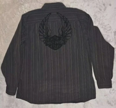 Camisa con botones Harley Davidson para hombre 2XL motocicleta motociclista pana estampado abullonado Foto 1 de 4