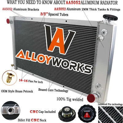 4 ROW RADIATOR FOR CHEVY C10 C20 C30 K20 GMC C1500 C2500 C15 C25 K3500 1967-1972 - Image 1 of 4