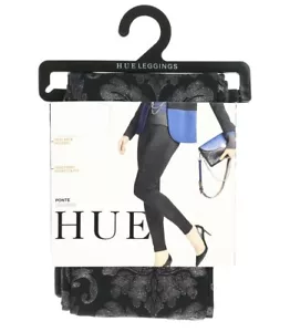 Hue Ponte Silver/Black Leggings -XS $48 - Picture 1 of 2