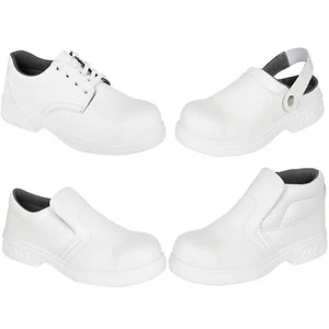 Sicherheitsschuhe Slipper Clogs weiß S2 Arbeitsschuhe Bäckerschuhe Kochschuhe - Bild 1 von 10