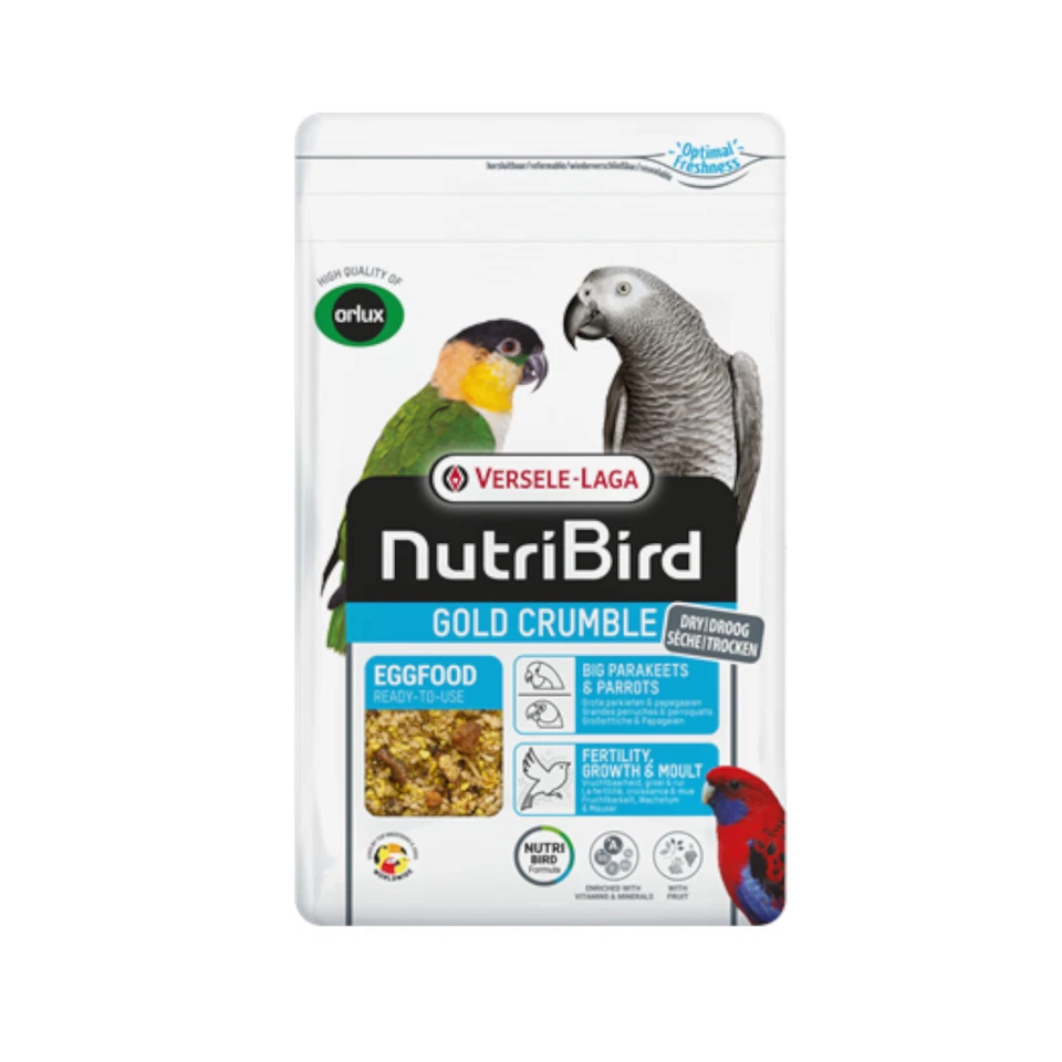 ORLUX NutriBird Eifutter Gold Crumble Großsittiche & Papageien 800g