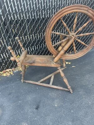 Antique Primitive Spinning Wheel - Image 1 of 4