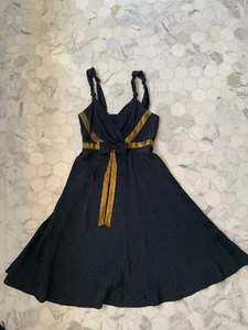 marc by marc jacobs black “glitter” Dress W/gold Contrasting Detail Size 2 - Picture 1 of 6