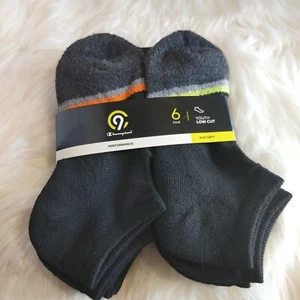 C9 6-Pair Youth Low-Cut Champion Performance Socks Black Shoe Size 9 - 2.5 (M) - Picture 1 of 5