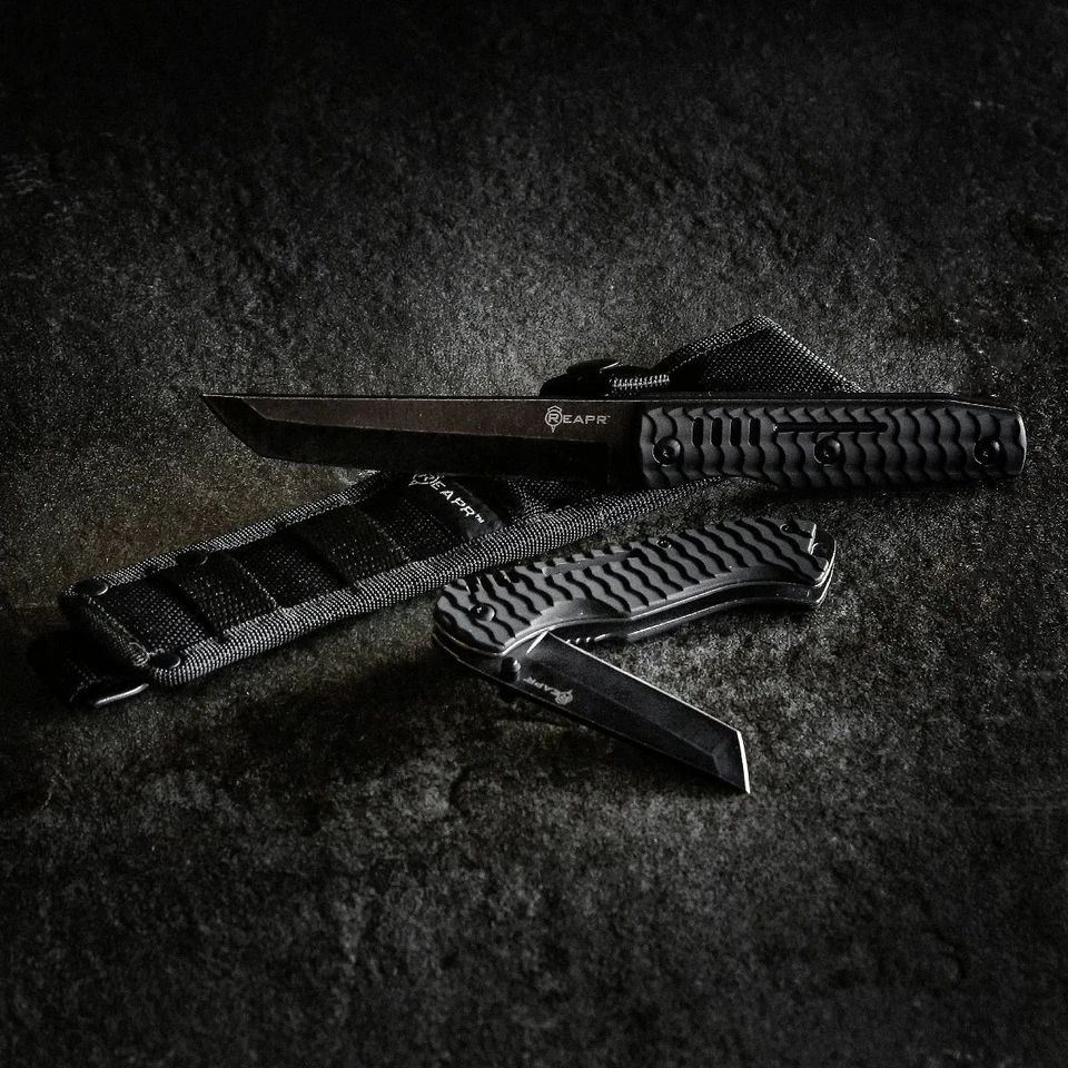 REAPR 11008 Tactical Tanto 2 Piece Knife Set Black