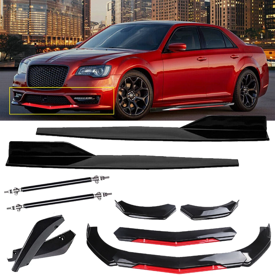 Front Rear Bumper Lip Spoiler Splitter Glossy Black Bod Kit For Chrysler 300 S Foto 1 de 4