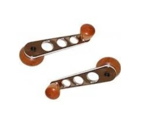 Par de manijas de bobinadora de ventana de madera cromada Gol f MK1 MK2. - Imagen 1 de 1