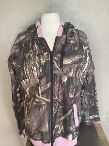 Woman’s Camouflage Zip Up Hooded Jacket/Sweatshirt Size: L - Picture 1 of 4