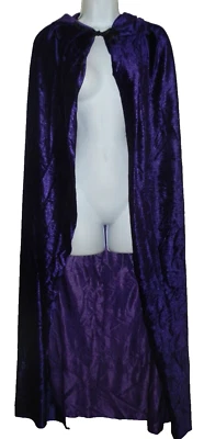 Nuevo Adulto Púrpura Terciopelo Capucha Capa 51" Disfraz Halloween Adolescente Niño Foto 1 de 2