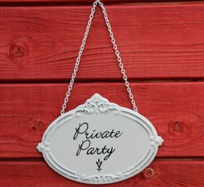 Türschild Private Party - Schild im Antik Look - Metallschild Shabby Vintage - Bild 1 von 3