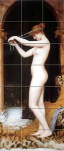 12 x 28 Art Godward Venus NudeTumbled Marble Mural Backsplash Tile #1416 - Picture 1 of 1