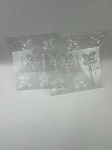 Lot Of 4 Candy Mold Bunny Face Lollipop Shapes Clear Plastic Ck Products Sny_979 - Picture 1 of 7