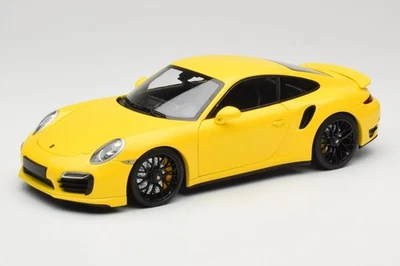 110062321 Porsche 911 991 Turbo S amarillo con ruedas negras Minichamps 1/18 Foto 1 de 4