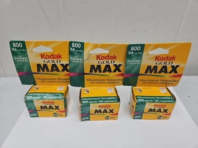 3 PK Kodak Max Zoom 800 Film   35mm Sealed  1/2000 (A34) - Image 1 of 4