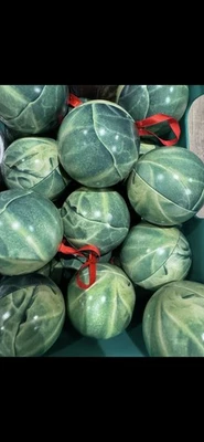 12 x Fillable Empty Brussel Sprout Tin Bauble Hanging Christmas Tree Decoration