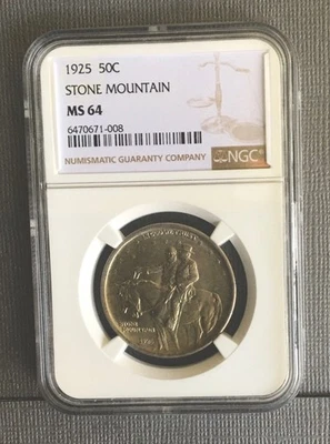 1925  HALF DOLLAR STONE  MOUNTAIN MS 64 - Image 1 of 2