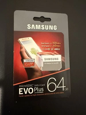 Samsung Memory microSDXC UHS-I Card, EVo Plus 64 GB, NIP New - Image 1 of 3