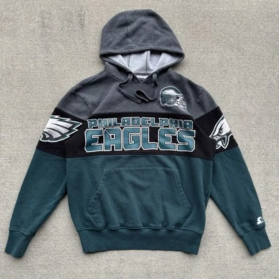 Starter Philadelphia Eagles Embroidered Hooded Sweatshirt Pullover Mens Size M - Image 1 of 4