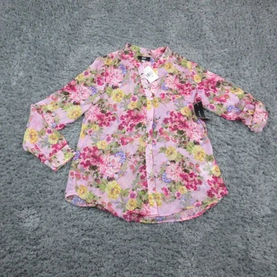 Camisa KUT from the Kloth Mujer Grande Lila Rosa Floral Botón Blusa Nueva con Etiquetas Foto 1 de 4