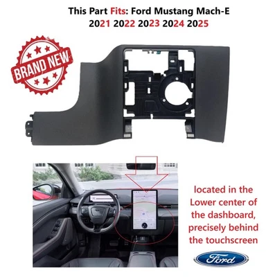 2021-2025 Ford Mustang Mach-E Front Center Dash Bezel Black LJ8Z-5804654-AA - Image 1 of 4