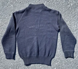 Vintage WW2 USN GOB Deck Sweater Wool 1940s US Navy Blue Stenciled 17x23 - Picture 1 of 8
