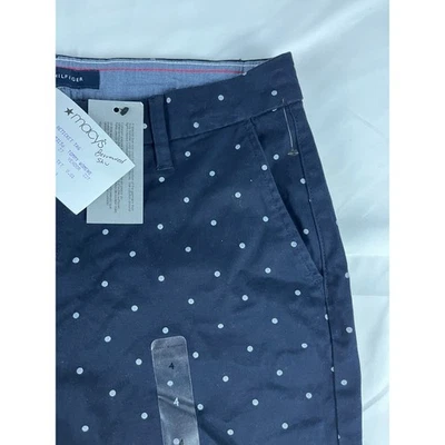 Pantalones cortos Tommy Hilfiger Hollywood a lunares para mujer - talla 4 - azul marino Foto 1 de 4