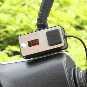 12V Motorcycle Dual USB Digital Display Universal Waterproof Power Supp - Photo 1 sur 12
