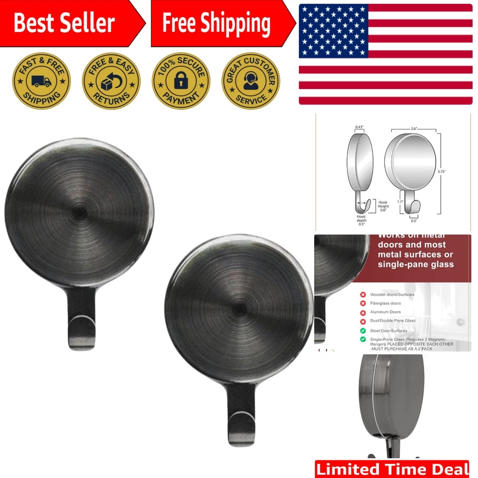 Attracttm Magnetic Wreath Hanger 2pack Brushed Nickel