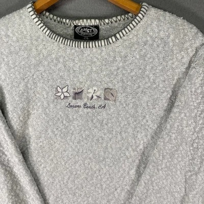 Sudadera Vintage Exist Sports Line Laguna Beach CA Gris Bordada S/M Foto 1 de 4