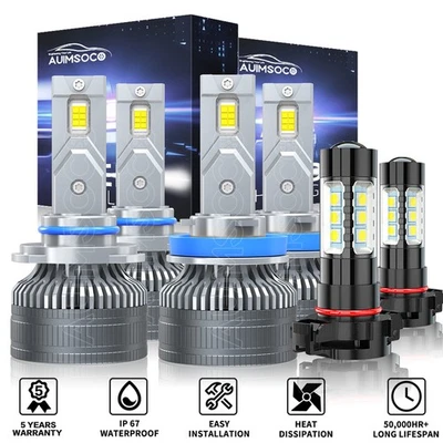 Faros LED + bombillas antiniebla para Chevy Silverado 1500 2500HD 3500HD 2007-2015 2016 Foto 1 de 4