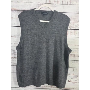  Hart Schaffner Marx 3XB Extra Fine Merino Wool Gray V-Neck Sweater Vest BigTall - Picture 1 of 2
