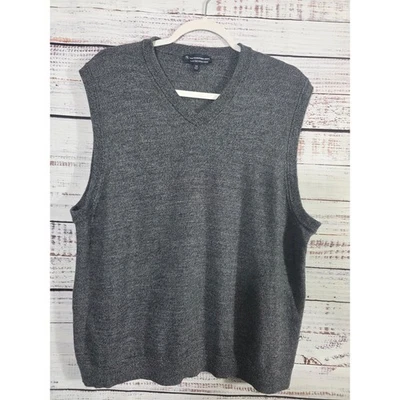  Hart Schaffner Marx 3XB Extra Fine Merino Wool Gray V-Neck Sweater Vest BigTall - Image 1 of 2