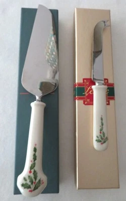 NEW Lenox Holiday Serving Pieces, Cake Server,  and Meat Server - Image 1 of 3