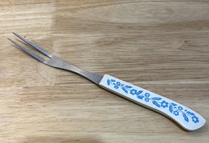 Vintage Haushalt Kornblume blau Servier Fleisch Gabel Japan Utensil  - Bild 1 von 4