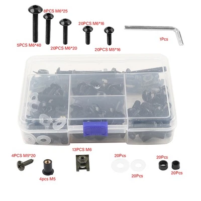 Kit de tornillos pernos de carenado para Kawasaki KLR250 1984-2005 KLR650 2005-2018 negro Foto 1 de 4