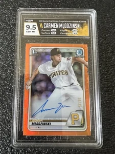 2020 Bowman Chrome Carmen Mlodzinski Orange Refractor RC #/25 HGA 9.5 AUTO 10 - Picture 1 of 5