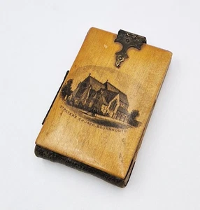 VICTORIAN MAUCHLINE WARE POCKET NOTEPAD 19th Century BOURNEMOUTH - Picture 1 of 6