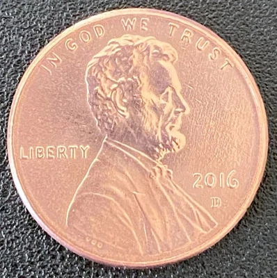 USA  1 Cent 2016 Coin "Lincoln Shield"  "D"  KM#468 - Image 1 of 2