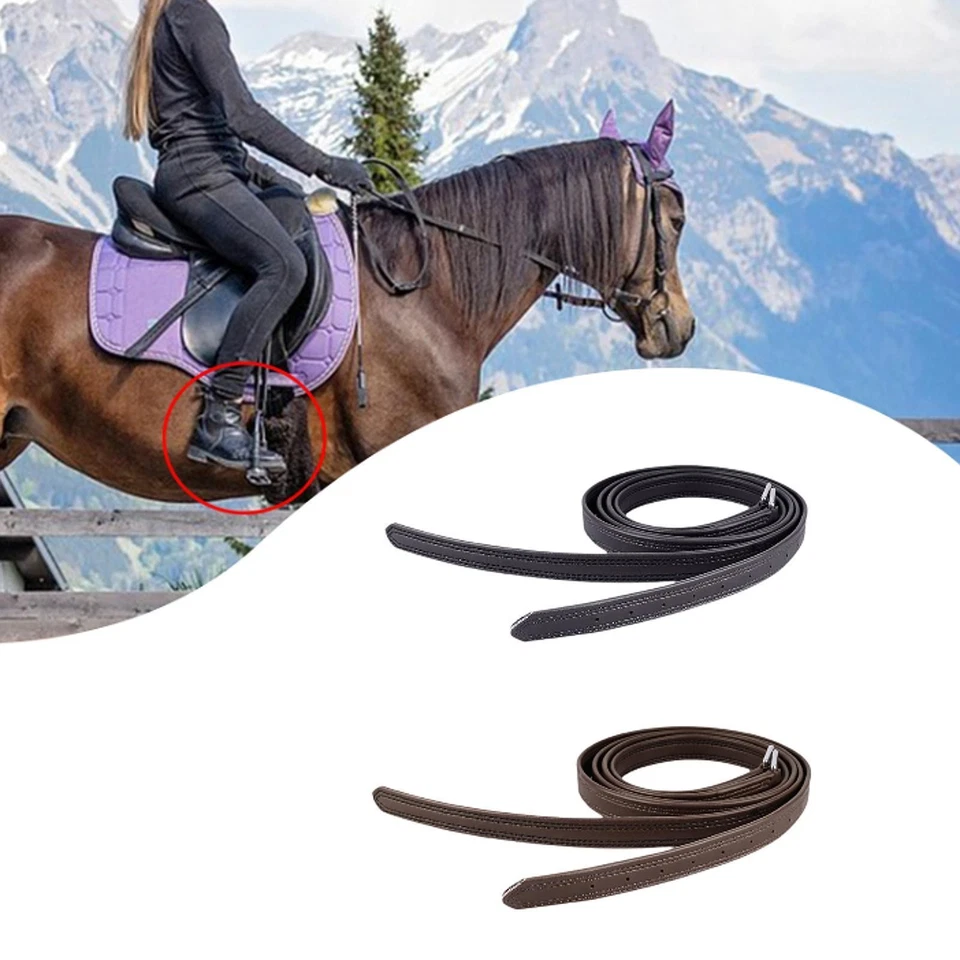 Correas estribo de cuero recto para equipo de equitación de 2 piezas Foto 1 de 1