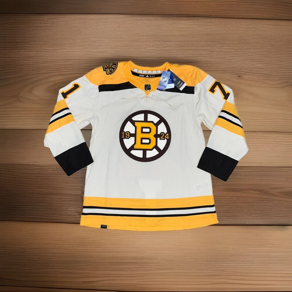 Adidas Boston Bruins Hockey Jersey White Gold Taylor Hall 100th Size 50 IM8293