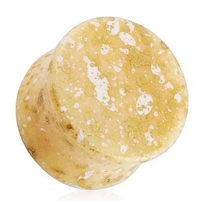 PAR DE TAPONES PARA LOS OÍDOS DE DOBLE DESTELLO ACRÍLICO BRONCEADO SALPICADURAS CALIBRE 03 MM/8  Foto 1 de 4