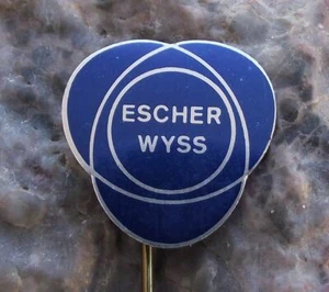 Vintage Escher Wyss Swiss Industrial Engineering Company Logo Pin Badge - Picture 1 of 4