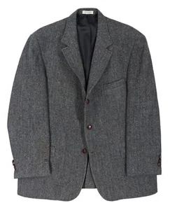 Chaqueta Abrigo Deportivo De Colección Para Hombre 48 L Harris Tweed Orvis Gris Espiga Lana - Imagen 1 de 10