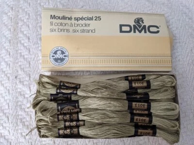 24 Skeins DMC 3013 LIGHT KHAKI GREEN Embroidery Floss Thread Cotton 6 Strand Box - Image 1 of 2
